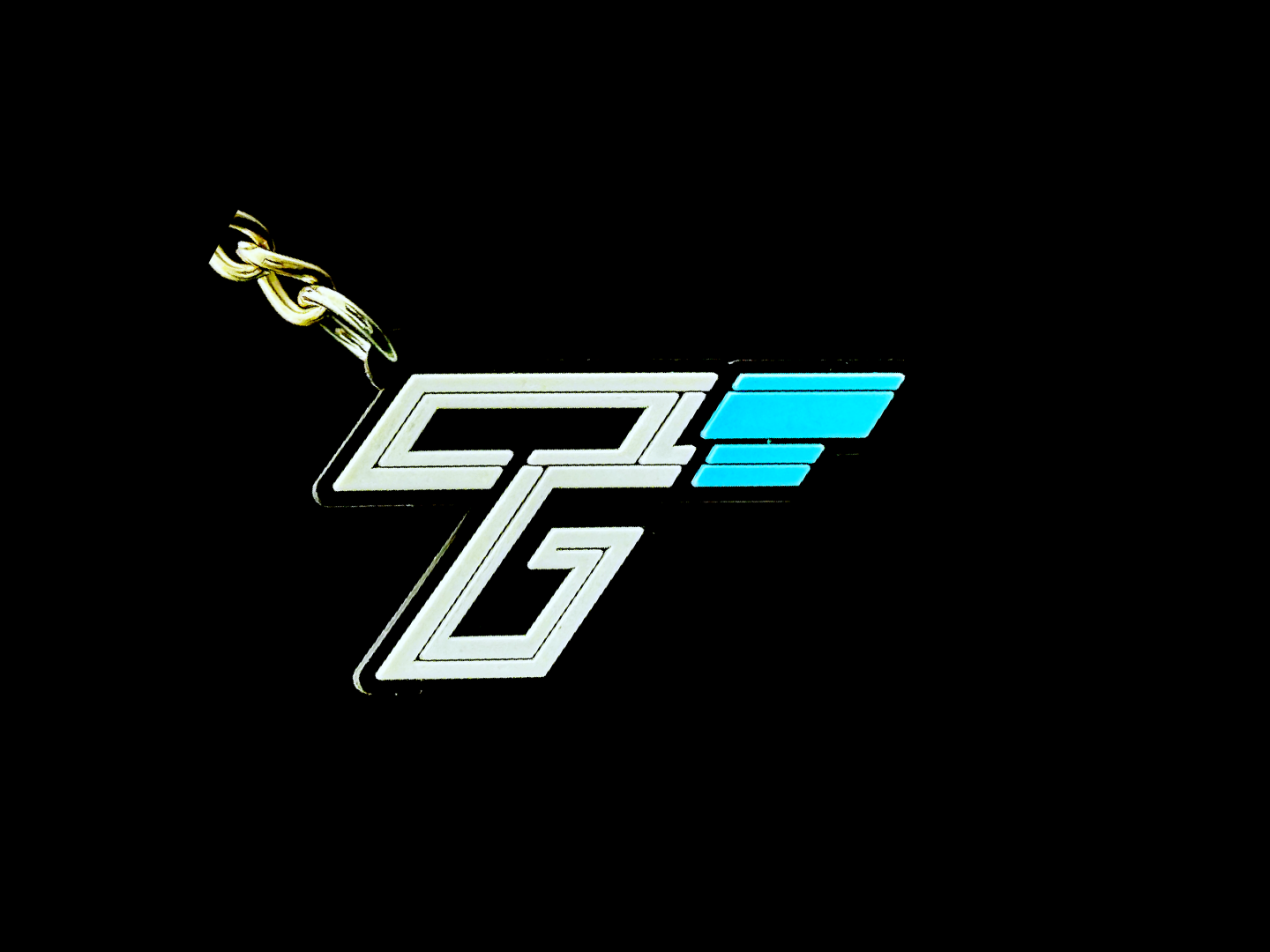 TriggerGrip Pro logo keychain accessory featuring white and blue TGP logo design for pickleball players and fans